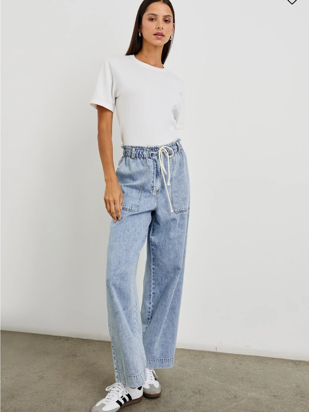 Rails Light Blue Straight-Leg Jeans with Drawstring Waist